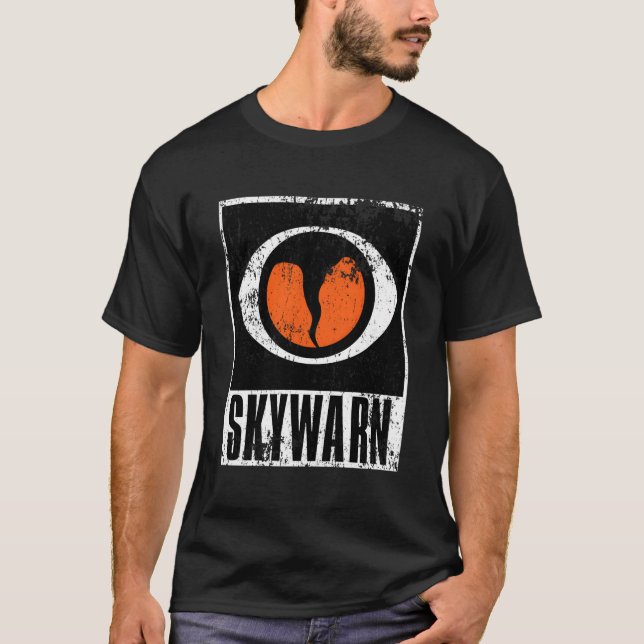 Skywarn Storm Spotter Distressed Grunge T-Shirt (Front)
