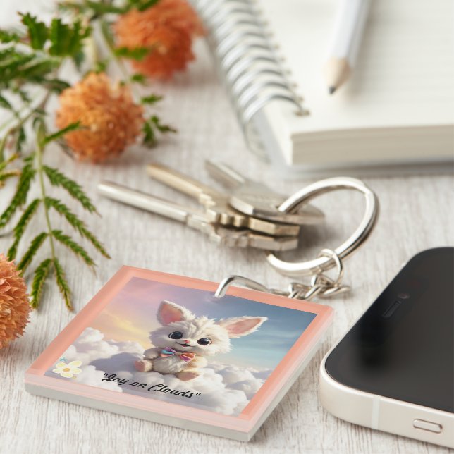 "Skywhiskers' Smile" Key Ring (Front Right)