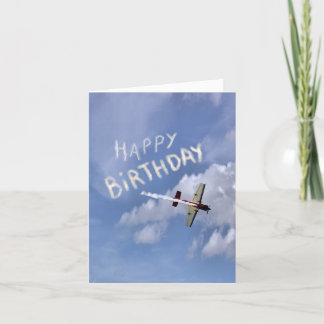 Skywriting Happy Birthday in the clouds Card
