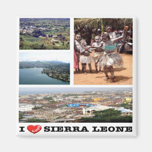 SL - Sierra Leone - I Love - Collage Magnet