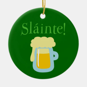 Sláinte Beer Ceramic Tree Decoration