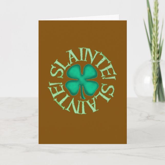 Slainte brown greeting card (Front)