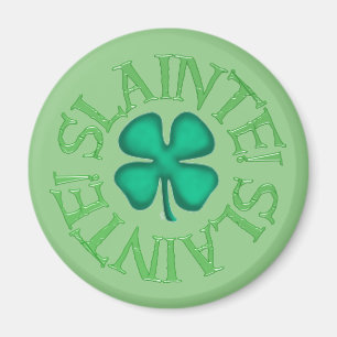 Slainte green round magnet