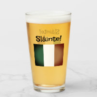 Sláinte! Irish flag St Patrick's Day beer glass