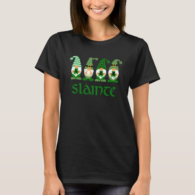 Slainte Irish Gnome Cheers Good Health St Paddys D T-Shirt (Front)