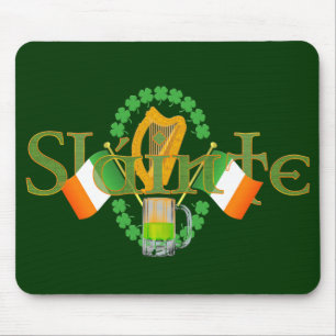 Slainte Irish Toast "Health" St Patricks Day gifts Mouse Pad
