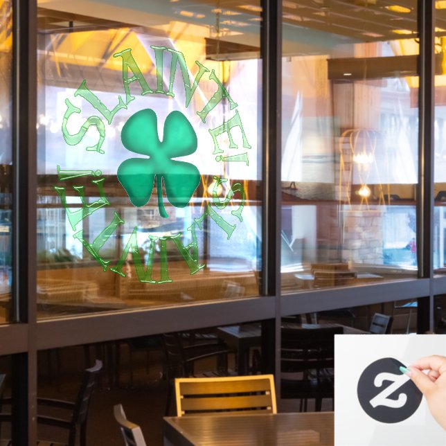 Slainte large see through window cling back stick (Restaurant Window)