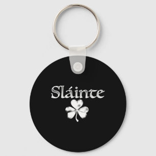 Slainte Saint Paddy's Shamrock Irish Good Health I Key Ring