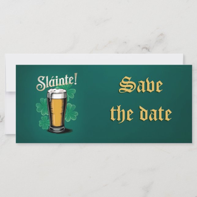 Slàinte! Saint Patrick's Day Pint of Beer on Green (Front)