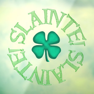 Slainte see through window cling back stick