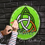 Slainte St. Patrick's Day Celtic Triquetra Irish Dartboard<br><div class="desc">Add a touch of Irish charm to your festivities with the Slainte St. Patrick's Day Celtic Triquetra Irish Dart Board. Designed with love by the renowned Mylini Design, this dartboard brings together Irish tradition and functional fun. The Celtic Triquetra symbol adorns the centre, encircled by vibrant shades of green, the...</div>