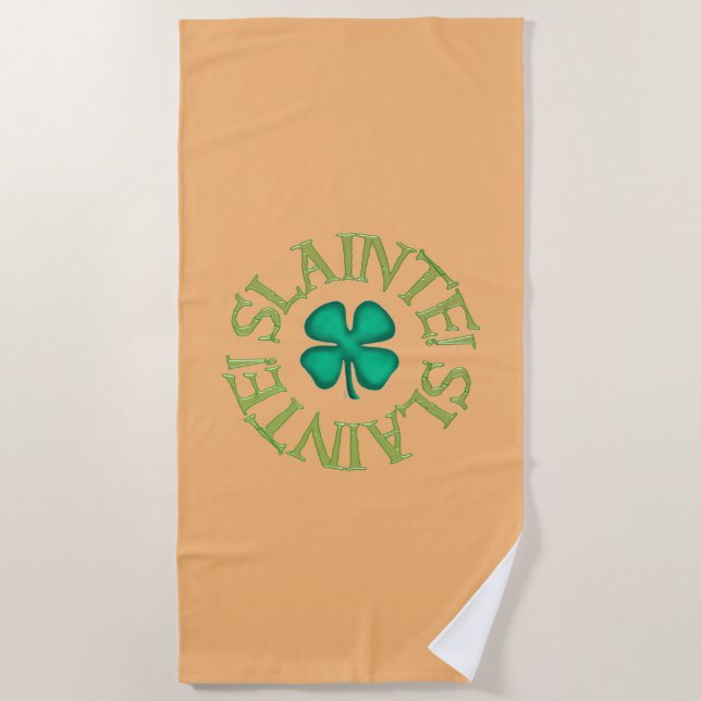 Slainte tan beach towel (Front)