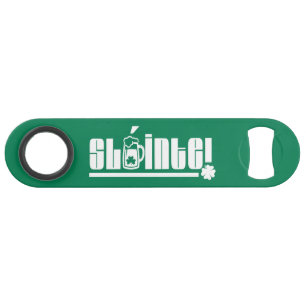 Sláinte Text St. Patrick's Day Gift Bottle Opener