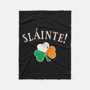 Slainte Toast Ireland Flag Shamrock St. Patricks D Fleece Blanket