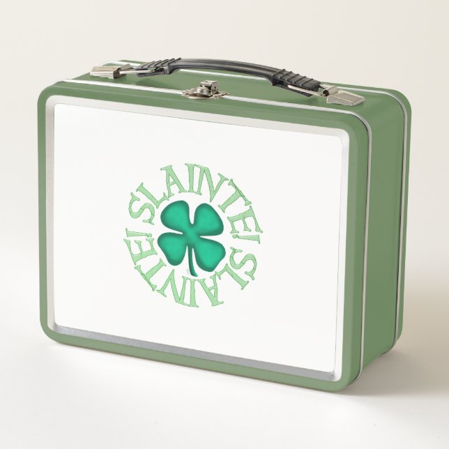 Slainte white and green lunchbox (Front)
