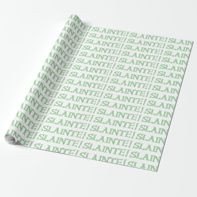 Slainte white glossy wrapping paper small (Unrolled)