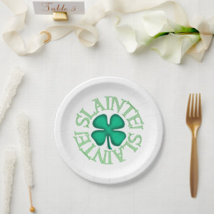 Slainte white paper plates