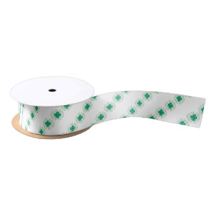 Slainte white ribbon spool satin ribbon