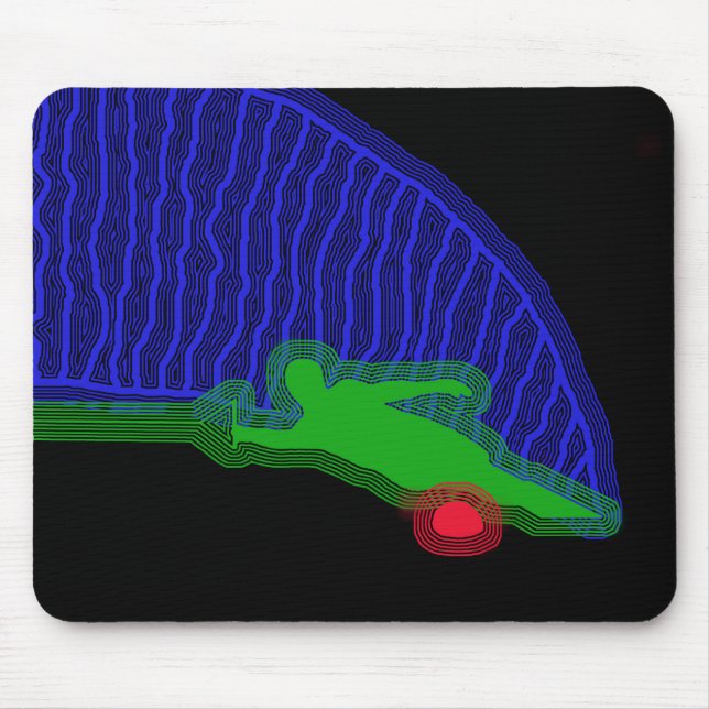 Slalom Water Skier Neon Spray Mouse Pad (Front)