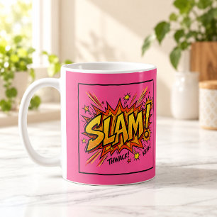 SLAM Comic Book Pop Art Hot Pink Mug