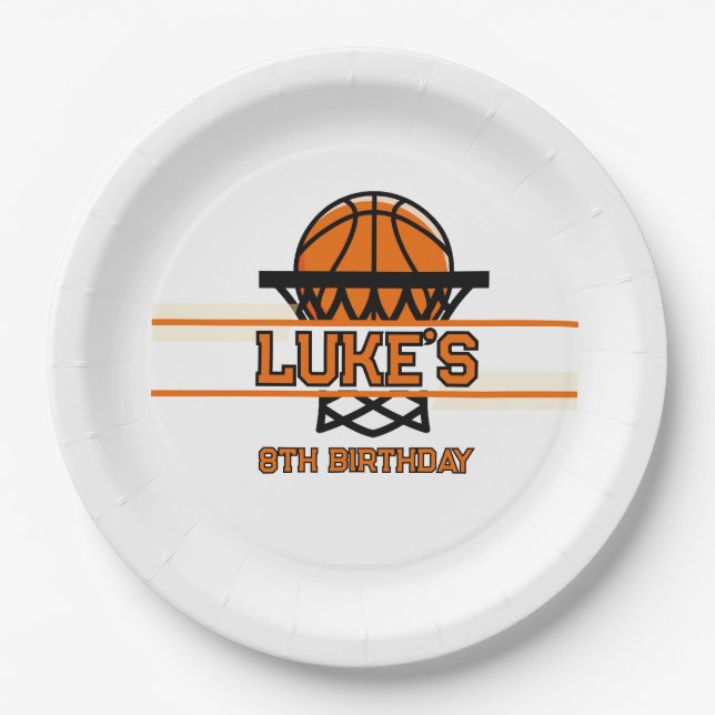Slam Dunk Basketball Birthday Paper Cup Paper Plate (Front)