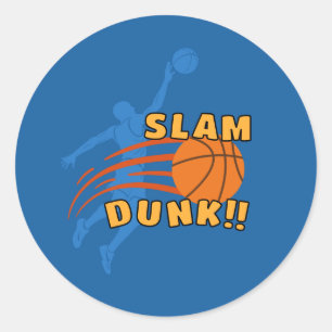 Slam Dunk Basketball For Sports Fans Classic Round Sticker
