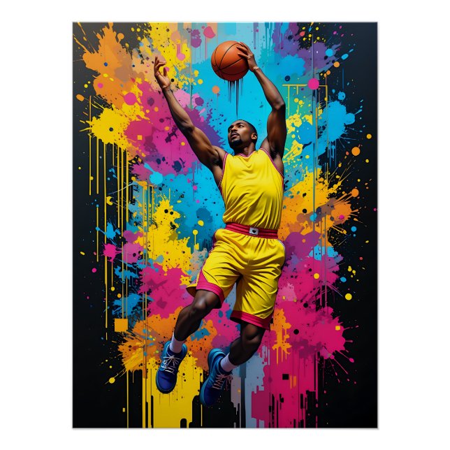 Slam Dunk Basketball Graffiti Poster (Front)