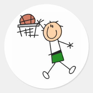 Slam Dunk Basketball Green T-shirts and gifts Classic Round Sticker