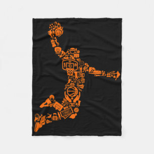 Slam Dunk Basketball Long  Fleece Blanket