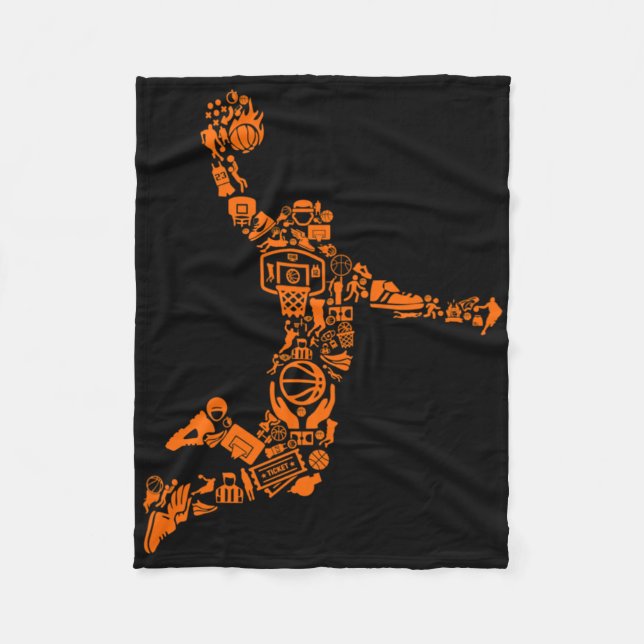 Slam Dunk Basketball Long  Fleece Blanket (Front)