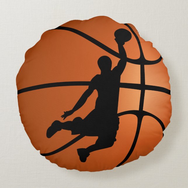 Slam Dunk Basketball Player Sports Round Cushion (Back)