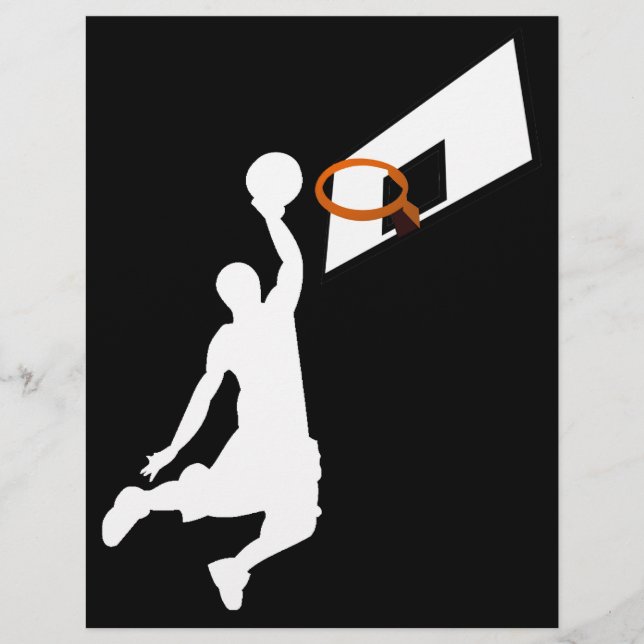Slam Dunk Basketball Player - White Silhouette (Front)