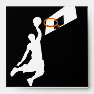 Slam Dunk Basketball Player - White Silhouette Envelopes