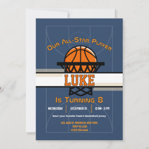 Slam Dunk Birthday Bash Invitation