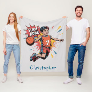 Slam Dunk Boy Birthday Bash Gift Fleece Blanket