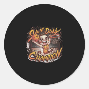 Slam Dunk Champion Basketball Classic Round Sticker
