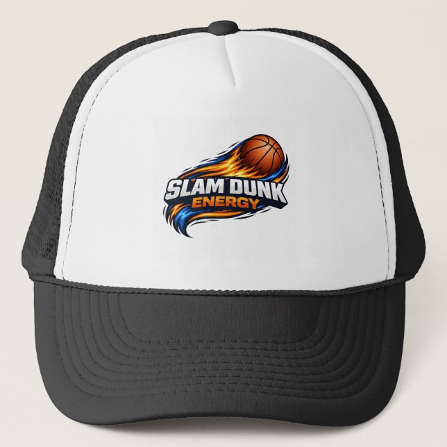 Slam Dunk Energy Basketball Hat | Bold Orange Blue (Front)