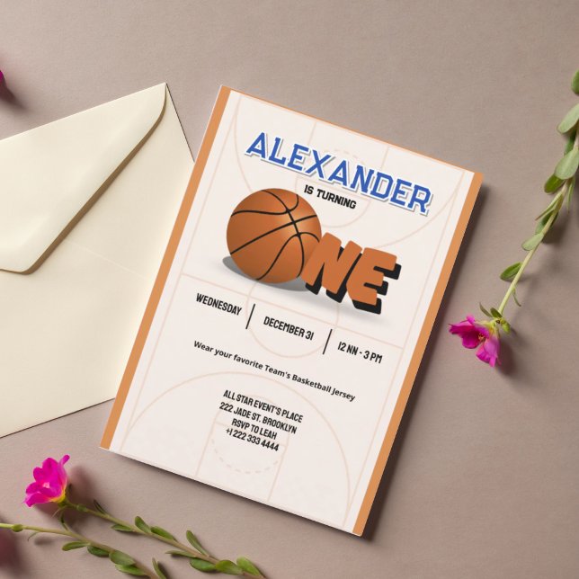 Slam Dunk First Birthday Bash Invitation (Creator Uploaded)