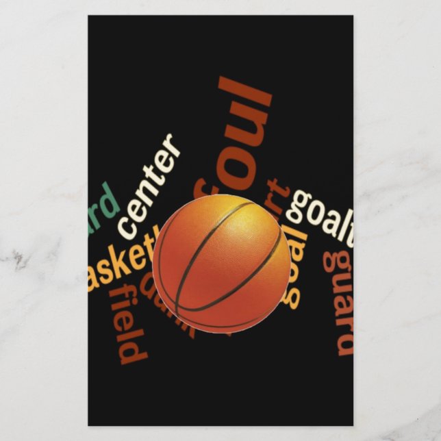 Slam Dunk of Vocabulary: Basketball Game of Champs Stationery (Front)