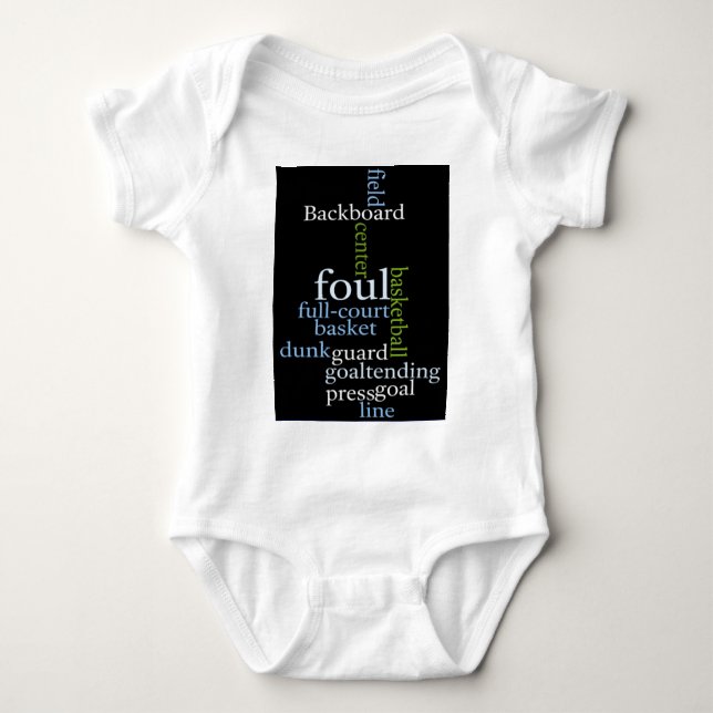 Slam Dunk of Words: Basketball Game of Champions Baby Bodysuit (Front)
