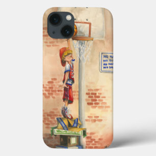 Slam Dunk on Basketball Hoop by Jay Throckmorton iPhone 13 Case