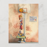 Slam Dunk on Basketball Hoop by Jay Throckmorton