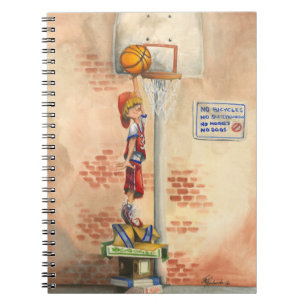 Slam Dunk on Basketball Hoop by Jay Throckmorton Spiral Notebook