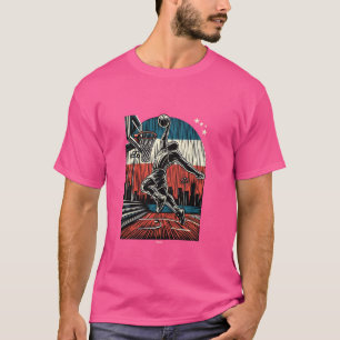 SLAM DUNK ON OUTDOOR CITY BASKETBALL COURT IN USA  T-Shirt