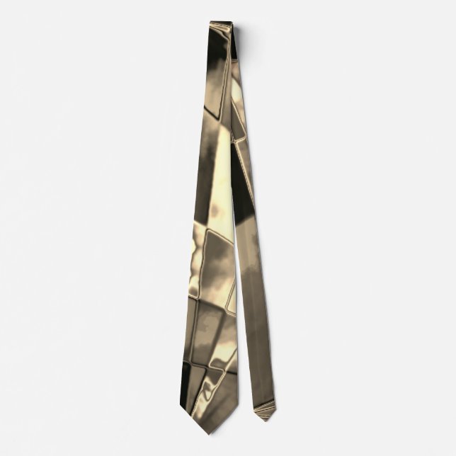 Slanted and frayed rectangles overlapping  tie (Front)