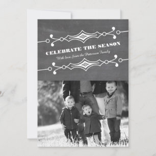 Slanted Chalkboard Holiday Photo Flat Card