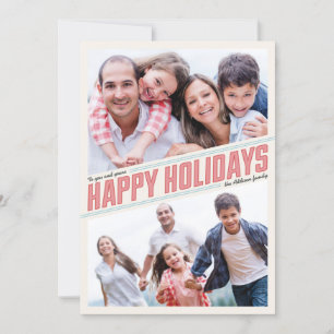 Slanted Happy Holidays 2 Photo Card