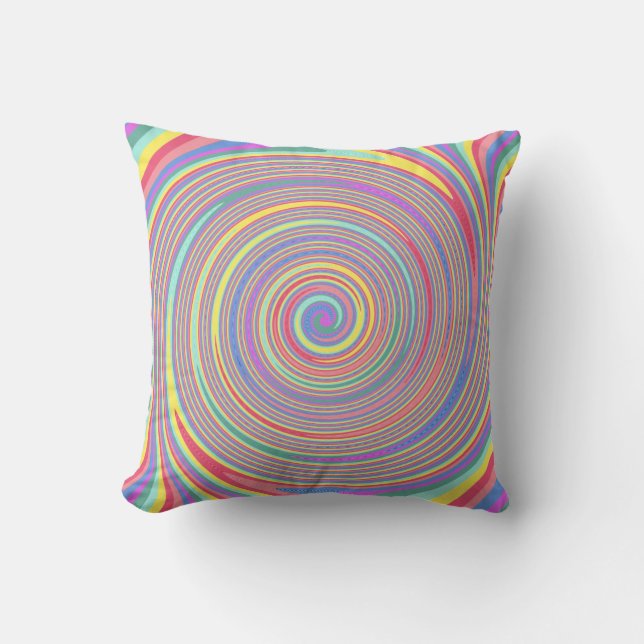 Slanted lines colour swirl Pillow (Front)