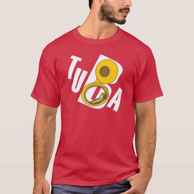 Slanted Tuba Text T-Shirt (Front)