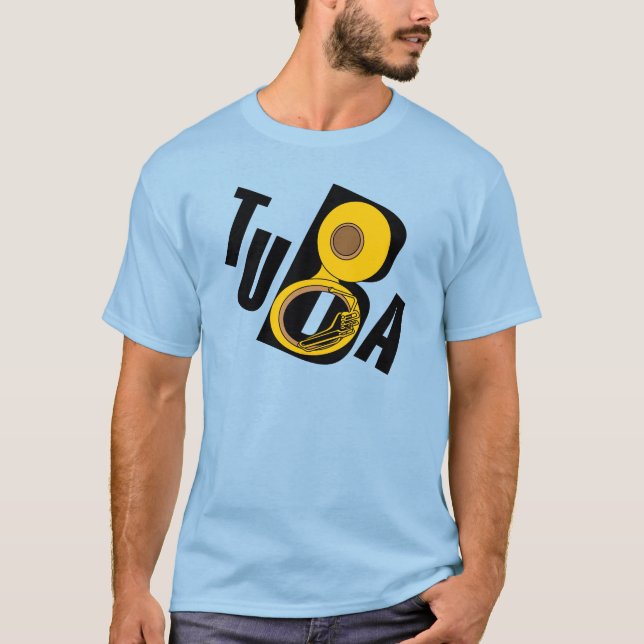 Slanted Tuba Text T-Shirt (Front)